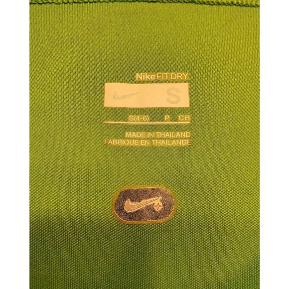 Nike Dri Fit Womens Small High Vis Green Short Sleeve Workout Sport T Shirt - Picture 6 of 6